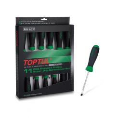 Toptul 11pcs Slotted & Phillips Super-Grip Screwdriver Set