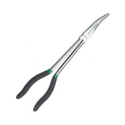 Toptul Long Reach Bent Nose Pliers Half Round Jaws Serrated 11"
