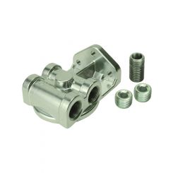 Derale Single Side Ports 1/2" NPT Filter Mount with 13/16"-16 Filter Threads