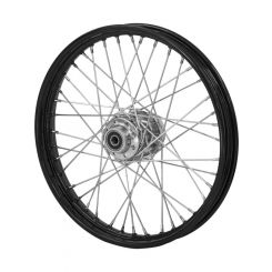 Attitude 40 Spoke Rear Wheel Black/Chrome Spoke 16x5.0" 3/4 Bearing For Harley