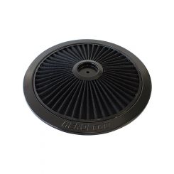 Aeroflow Black Full Flow Air Filter Top Plate 14 Inch Dia Washable