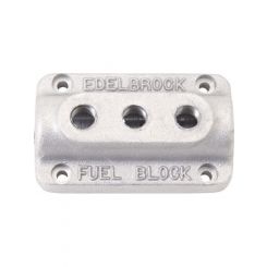 Edelbrock Fuel Distribution Block Rectangle Cast Aluminium Natural Single