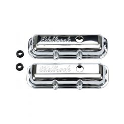Edelbrock Valve Covers Signature Series Stock Height Steel Chrome Edelbro