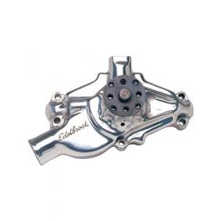 Edelbrock Water Pump Mechanical Short High-Volume Aluminium Polished Cloc