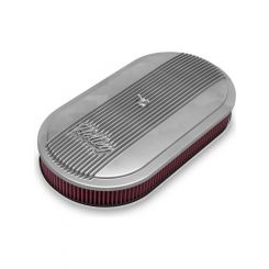 Holley Air Cleaner HOLLEY OVAL AIR CLEANER FINNED 3 INCH PREMIUM- NATU