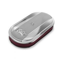 Holley Air Cleaner HOLLEY OVAL AIR CLEANER FINNED 3 INCH PREMIUM POLIS