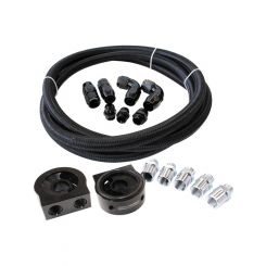 Aeroflow Oil Cooler Line Kit 3M Braided Hose Oil Filter Sandwich Plate AF30-4000