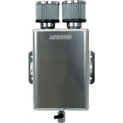 Moroso Oil Catch Can Breather Tank 2 Breather And 2 16 AN Female 180 Deg