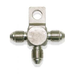 Aeroflow S/Steel Tee Block With Mount Tab -3AN -3AN Male All Sides
