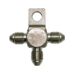 Aeroflow S/Steel Tee Block With Mount Tab -3AN -3AN Male All Sides