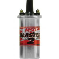 MSD Ignition Coil Blaster 2 Canister Round Oil Filled Chrome 45 000 V