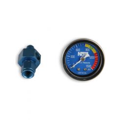 Nitrous Oxide Systems Pressure Gauge Blue 1-1/2" with -4AN Adapter