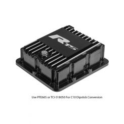 RTS Transmission Pan Deep Aluminium Finned Black Powdercoat Ford C-4 C10