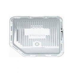 RTS Chrome Steel Transmission Pan For GM Turbo 350 Finned Bottom