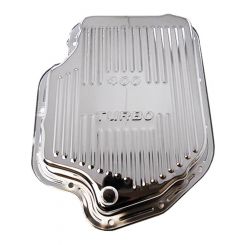 RTS Chrome Steel Transmission Pan For GM Turbo 400 Stock Finned