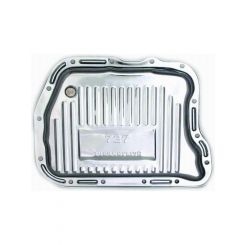 RTS Transmission Pan Deep Steel Finned Chrome For Chrysler Torqueflite