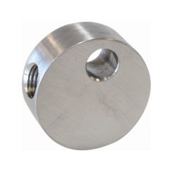 Aeroflow Female Round T-Block 3 x 3/8"-24 Convex Tee with Mount tab
