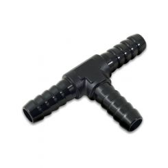 Vibrant Performance Barbed Tee Adapter, Barb Size: 3/8" Aluminum Black Anodized