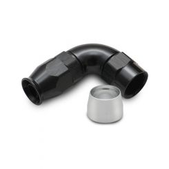 Vibrant Performance 90 High Flow Hose End Fitting for PTFE Lined Hose, -8AN