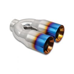 Vibrant Performance Dual 3.5" Round SS Tips with Burnt Blue Finish