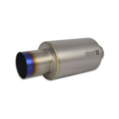 Vibrant Performance Muffler with Straight Cut Burnt Tip, 3.50" Inlet Titanium