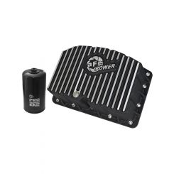 AFE Pro Series Engine Oil Pan Black w/Machined Fins; 11-16 For Ford P