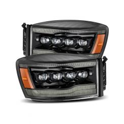 AlphaRex 06-08 Ram 1500HD NOVA LED Proj Headlights Plnk Style Alpha Blk