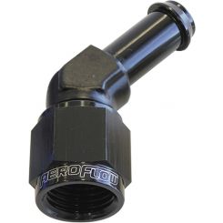 Aeroflow 45 Degree Hose Barb 3/8 Inch to -6AN Black