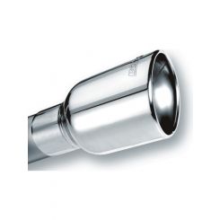 Borla Universal Polished Tip Single Oval Rolled Angle-Cut w/Clamp inlet
