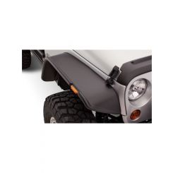 Bushwacker 07-18 For Jeep Wrangler Flat Style Flares 2pc Black
