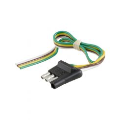 Curt 4-Way Flat Connector Plug w/12in Wires Trailer Side