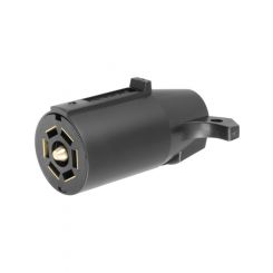 Curt 7-Way RV Blade Connector Plug Trailer Side Black Plastic