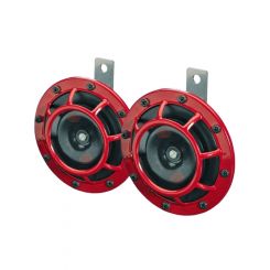 Hella Supertone Horn Kit 12V 300/500HZ Red 003399803 = 003399801