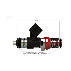 Injector Dynamics 1700cc Injector 48mm Length For Mach Top