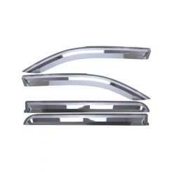 Putco 19-20 Ram 1500 Crew Cab Set of 4 Element Chrome Window Visors