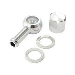 Aeroflow 90 Degree Fuel Pump Banjo Kit Silver With Fitting & Cap