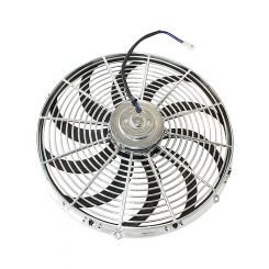 Aeroflow 14 Inch Chrome Electric Thermo Fan Curved Blades