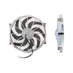 Aeroflow 14 Inch Chrome Electric Thermo Fan Curved Blades
