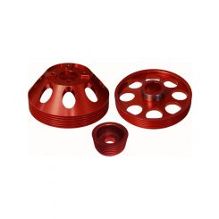 Torque Solution Lightweight WP/Crank/Alt Pulley Combo Red: For Hyu