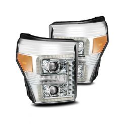 Alpharex For 11-16 Ford F-350 SD Luxx LED Proj Headlights Plank Style C…