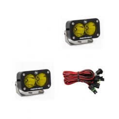 Baja Designs S2 Pro Series LED Light Pods Amber Lens Spot Pattern Pair