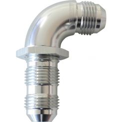 Aeroflow 90 Degree Full Flow AN Bulkhead -8AN Silver