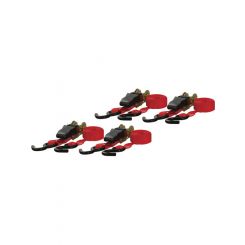 Curt 16ft Red Cargo Straps w/S-Hooks 500lbs Pack of 4