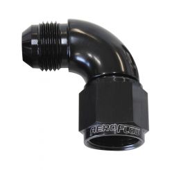 Aeroflow 90 Degree Full Flow Female/Male Flare Swivel -16AN Black