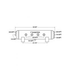 Firestone Air Tank 5 Gallon 7in. x 34in. 6 3/8in. NPT Ports 150 PSI Max B