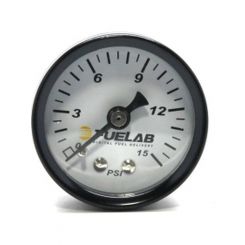 Fuelab 1.5in Carb Fuel Pressure Gauge Range 0-15 PSI