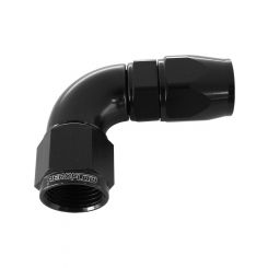 Aeroflow 570 One-Piece Full Flow 90 Degree Hose End -8AN Black