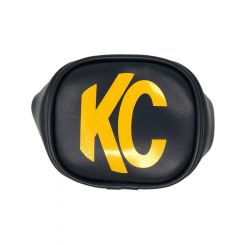 KC Hilites 3" Rectangle Soft Vinyl Round Cover Black Yellow KC Logo Pair