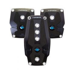 NRG Brushed Aluminum Sport Pedal M/T Black w/Black Rubber Inserts