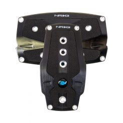 NRG Brushed Aluminum Sport Pedal A/T Black w/Black Rubber Inserts